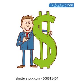 Businessman sucess, vector illustration.