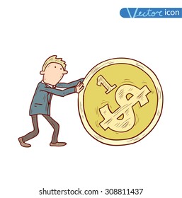 Businessman sucess, vector illustration.