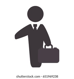 businessman with suit and briefcase