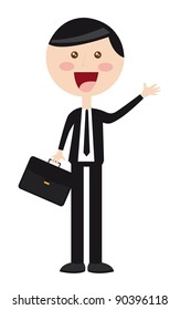 businessman with suit costume over white background. vector