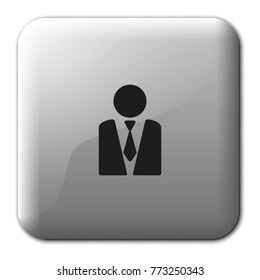 Businessman in a suit flat vector icon.