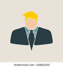 Businessman in suit icon. Comb hair style