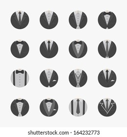 Businessman Suit Icons with White Background , eps10 vector format