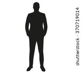 Businessman in suit, isolated vector silhouette