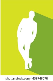 Businessman in suit, isolated vector silhouette