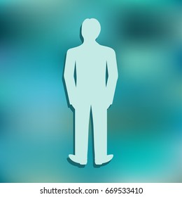 Businessman in suit, isolated vector silhouette