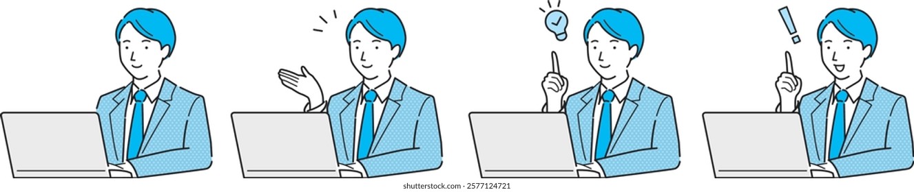 Businessman suit Laptop business person worker 