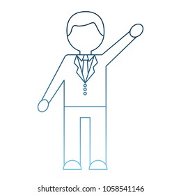 businessman in suit necktie character contour