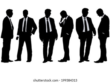 Businessman in suit on white background