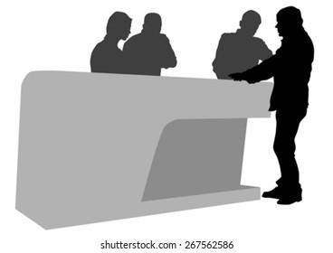 Businessman in suit on white background