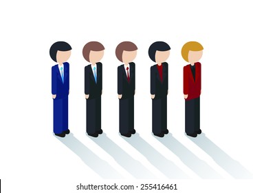 Businessman suit people characters set