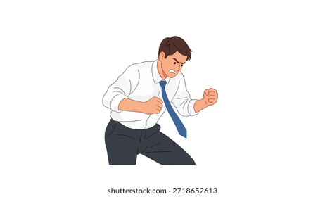 Businessman in a suit performing a dynamic dance pose