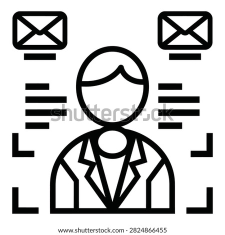 A businessman in a suit receiving emails on his computer, symbolizing communication