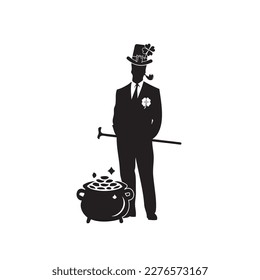 Businessman in a suit for Saint Patrick. Vector illustration