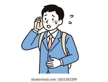 Empresário em Suit Wiping Sweat para evitar insolação (Verão)