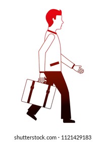 businessman with suitcase character