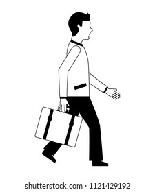 businessman with suitcase character