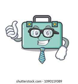 Businessman suitcase character cartoon style
