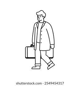 Businessman with Suitcase Ready for Travel