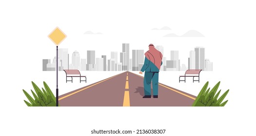 businessman with suitcase standing on asphalt road business man looking at modern architecture leadership successful vision