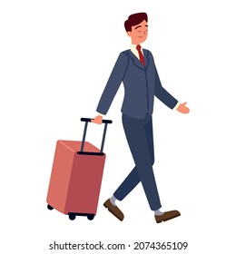 businessman with suitcase for travel