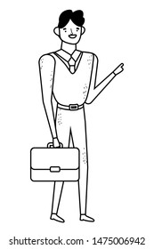 Businessman with suitcase vector design