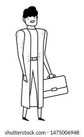 Businessman with suitcase vector design