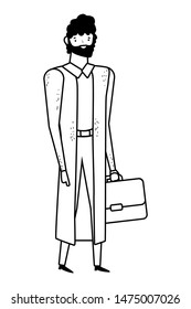 Businessman with suitcase vector design