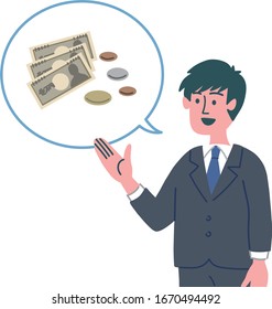 businessman suits emotion gesture illustration