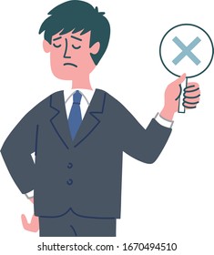 businessman suits emotion gesture illustration