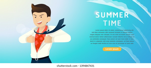 businessman in summer, Businessmen who want to vacation