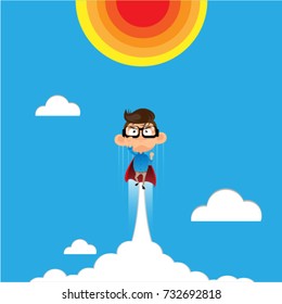 Businessman Super hero. Vector concept illustration.