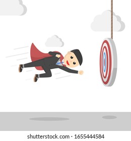 businessman super punch the target