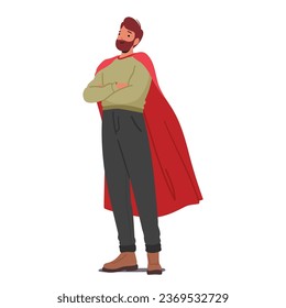 Businessman Superhero Character Is A Charismatic, Innovative, And Influential Figure In The Business World, Utilizes His Exceptional Skills And Leadership Abilities. Cartoon People Vector Illustration