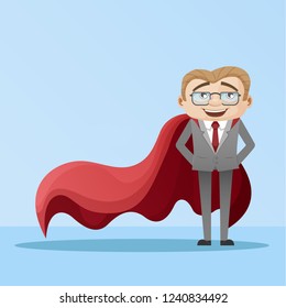 Businessman superhero. Vector designed character.