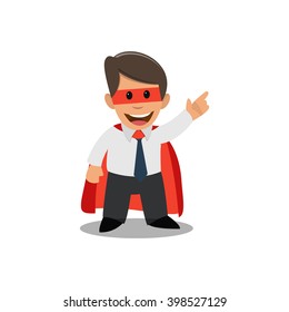 Businessman superman. Businessman in a superhero costume.