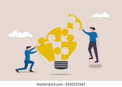 Businessman support coworker for success. concept of Partnership help team to get solution and win together, success teamwork or support to develop new idea, cooperate or collaborate, companion