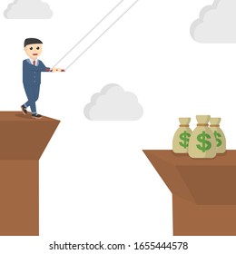 businessman swing to profit design people