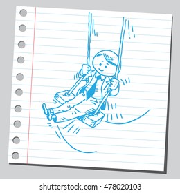 Businessman swinging