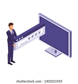 businessman with switch
