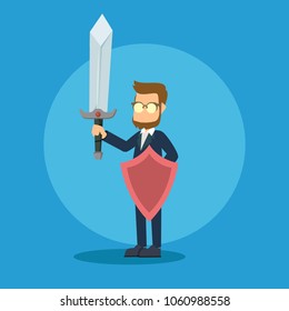 businessman with sword