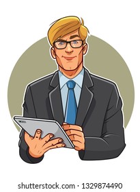 Businessman with tablet