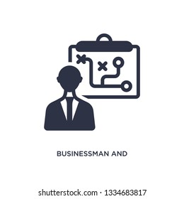 businessman and tactics icon. Simple element illustration from productivity concept. businessman and tactics editable symbol design on white background. Can be use for web and mobile.