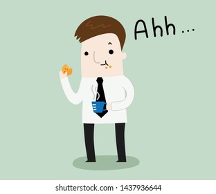 Businessman take a break ,vector and illustration