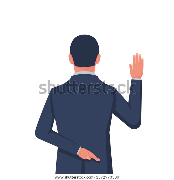 Businessman Taking Oath Dishonest Politician Hand Stock Vector (Royalty ...