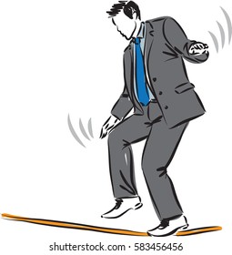 BUSINESSMAN TAKING RISKS CONCEPT ILLUSTRATION