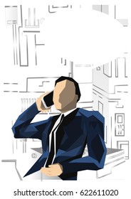 Businessman talk  bubble  Concept  Cartoon vector illustration