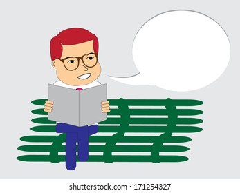 businessman talk something about his reading