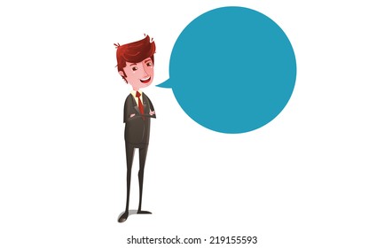 Businessman talking with a bubble talk