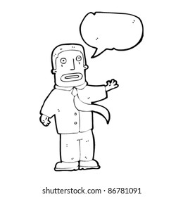 caricatura de hombre de negocios hablando